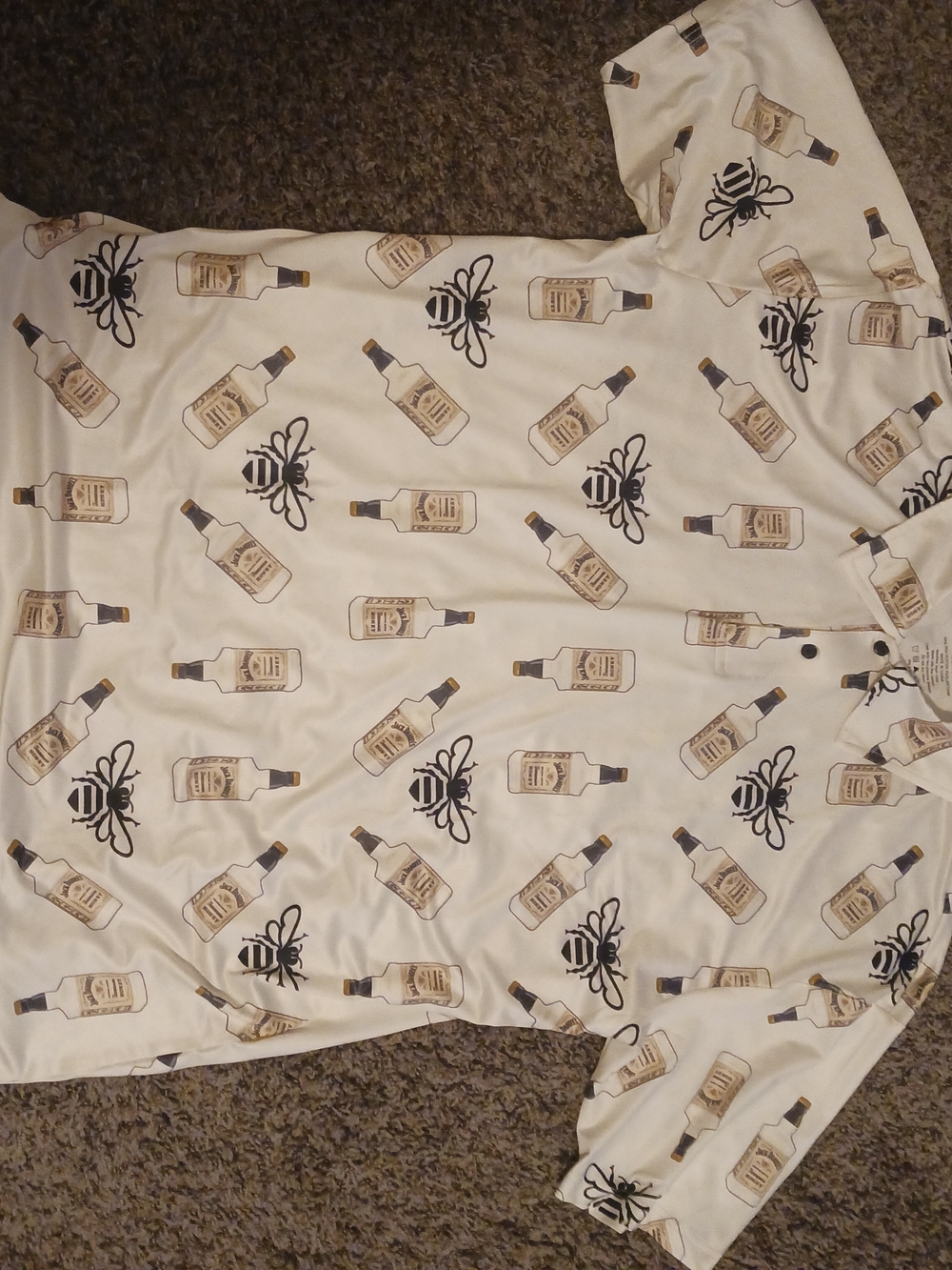 Jack Daniels Cream Bottle-Print Polo